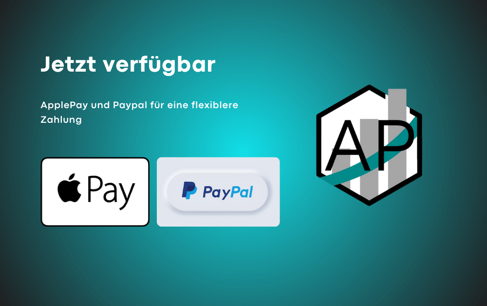 Jetzt verfügbar: ApplePay und PayPal als neue Zahlungsmethode
